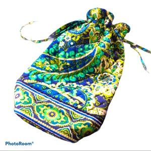Vera Bradley‎ Vintage Paisley Drawstring Bag Discontinued Print Quilted Cotton